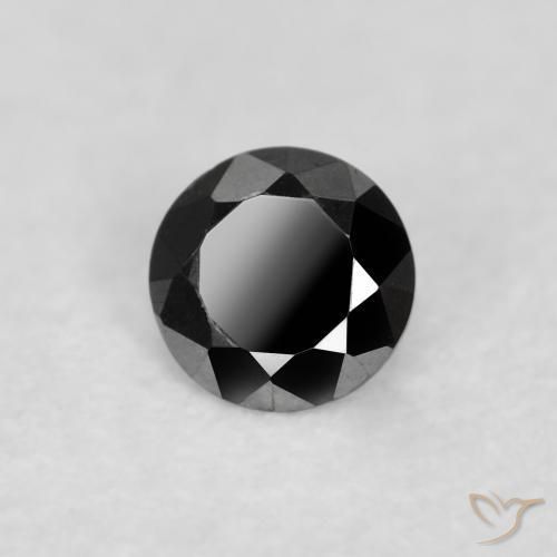 Diamante Preto Natural 0.10ct, Redondo, Opaco