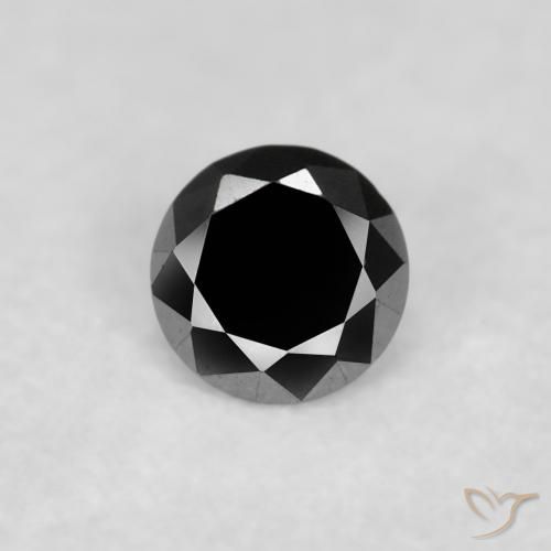 0.05ct Natural Preto Diamante, Redondo, Opaco