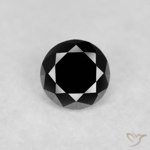 0.05ct Natural Preto Diamante, Redondo, Opaco