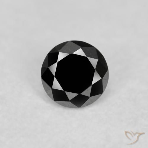 0.06ct Natural Preto Diamante, Redondo, Opaco
