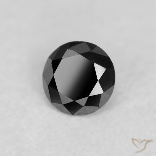 Diamante Preto Natural 0.07ct, Redondo, Opaco