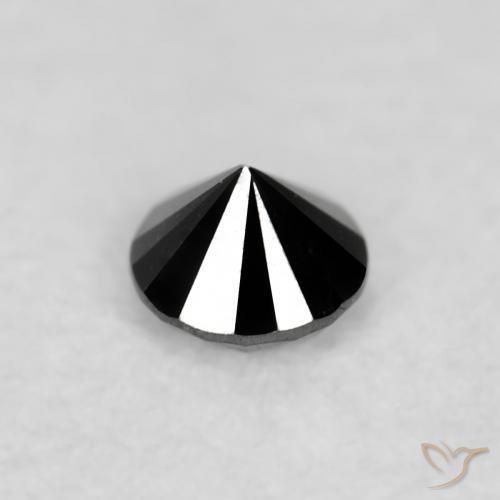 Diamante Preto Natural 0.07ct, Redondo, Opaco