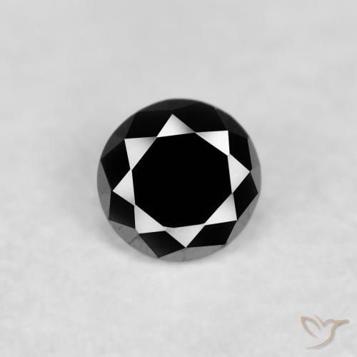 0.05ct Natural Preto Diamante, Redondo, Opaco