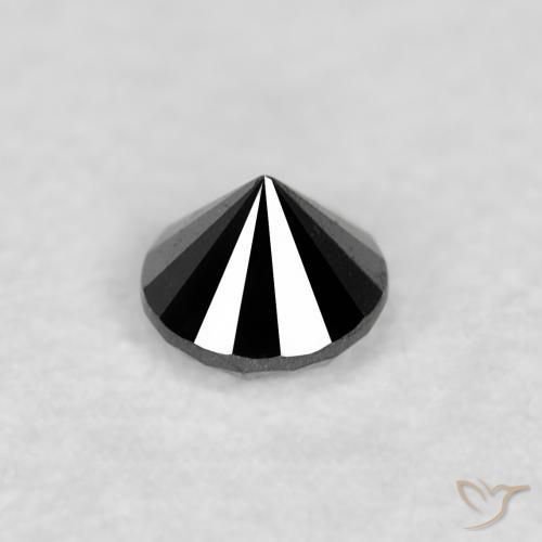 Diamante Preto Natural 0.05ct, Redondo, Opaco