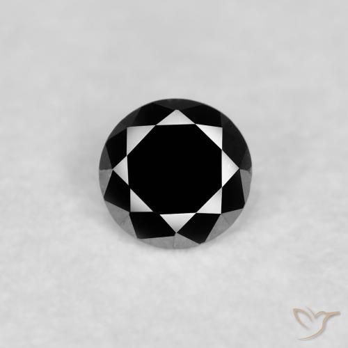 0.05ct Natural Preto Diamante, Redondo, Opaco