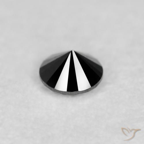 Diamante Preto Natural 0.05ct, Redondo, Opaco