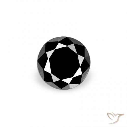0.10ct Natural Preto Diamante, Redondo, Opaco