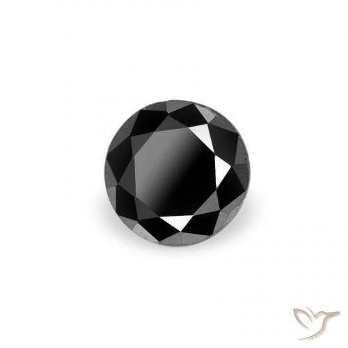 Diamante Preto Natural 0.10ct, Redondo, Opaco