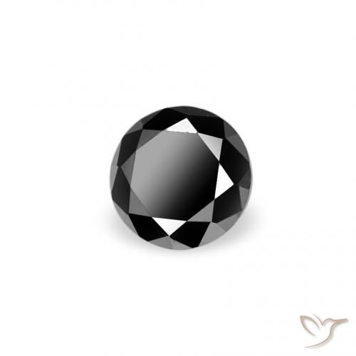 Diamante Preto Natural 0.07ct, Redondo, Opaco