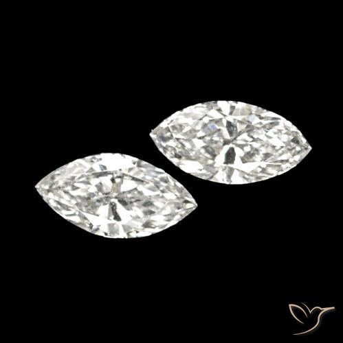 Pedras preciosas de Diamante H natural de 0.12 ct, Marquesa, VVS