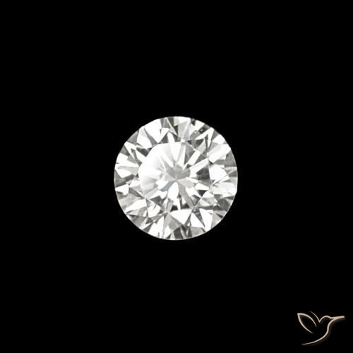 Diamante branco natural 0,03ct, corte redondo, VVS