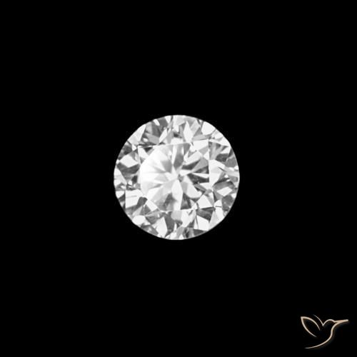 Diamante branco natural 0,03ct, corte redondo, VVS