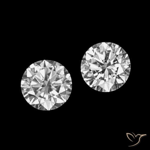 Pedras preciosas de diamante branco natural de 0,06 ct, corte redondo, VVS