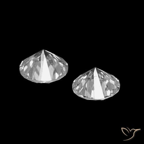 Pedras preciosas de diamante branco natural de 0,06 ct, corte redondo, VVS