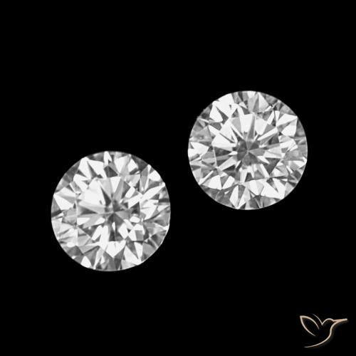 Pedras preciosas de Diamante D natural de 0.06 ct, Corte Redondo, VVS