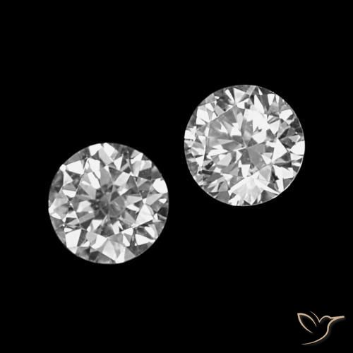 Pedras preciosas de Diamante D natural de 0.07 ct, Corte Redondo, VVS