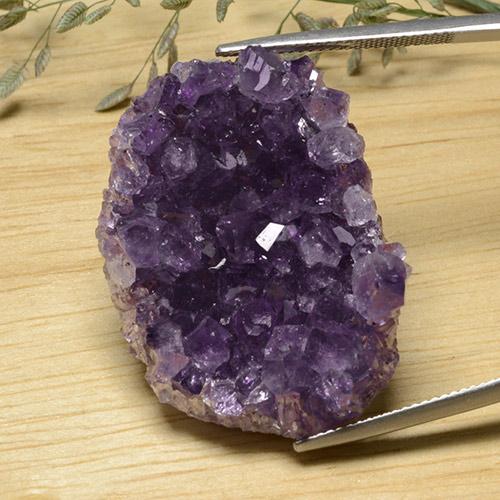 Druzy Ametista Violeta Profundo Natural 61.70ct, Forma extravagante, Opaco