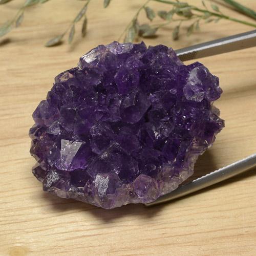 Druzy Ametista Violeta escuro Natural 75.76ct, Forma extravagante, Opaco