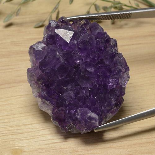 Druzy Ametista Violeta escuro Natural 75.76ct, Forma extravagante, Opaco