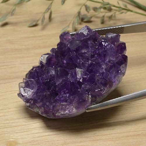 Druzy Ametista Violeta escuro Natural 75.76ct, Forma extravagante, Opaco