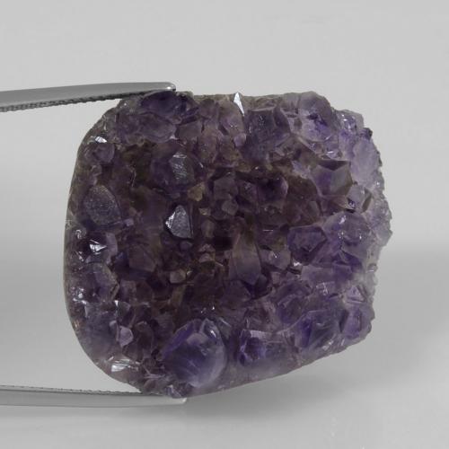 Drusa de ametista violeta natural 72,22ct, forma extravagante, opaco