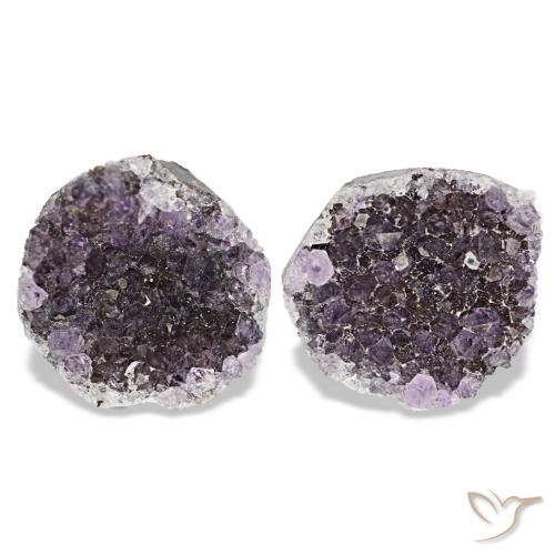 Pedras preciosas de drusa de ametista violeta natural de 14,43 ct, forma extravagante, opaco