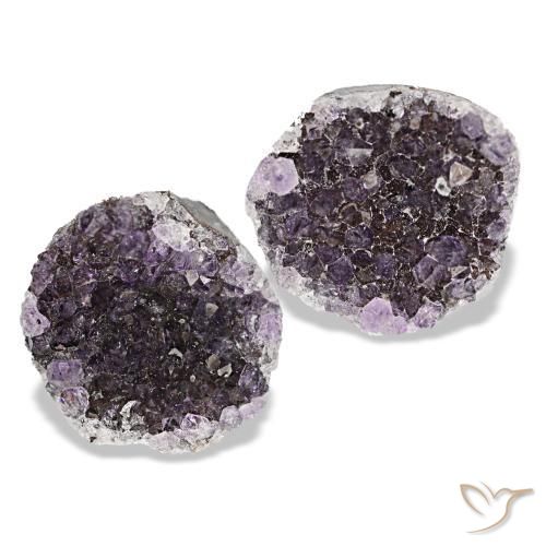 Pedras preciosas de drusa de ametista violeta natural de 14,43 ct, forma extravagante, opaco