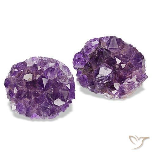 Pedras preciosas de drusa de ametista violeta natural de 18,41 ct, forma extravagante, opaco