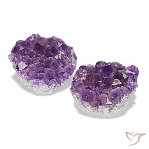 Pedras preciosas de drusa de ametista violeta natural de 18,41 ct, forma extravagante, opaco