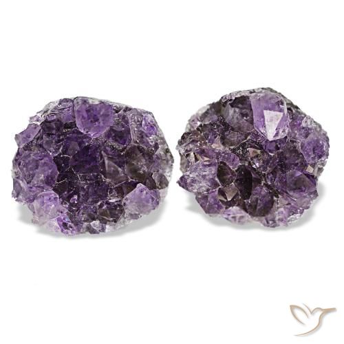 Pedras preciosas de drusa de ametista violeta natural de 11,85 ct, forma extravagante, opaco