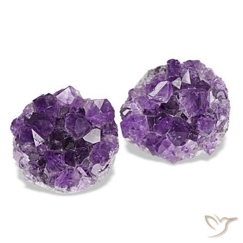 Pedras preciosas de drusa de ametista violeta natural de 15,65 ct, forma extravagante, opaco