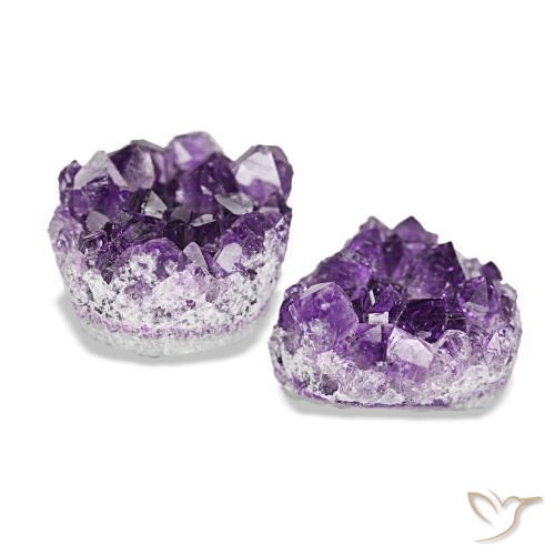 Pedras preciosas de drusa de ametista violeta natural de 15,65 ct, forma extravagante, opaco
