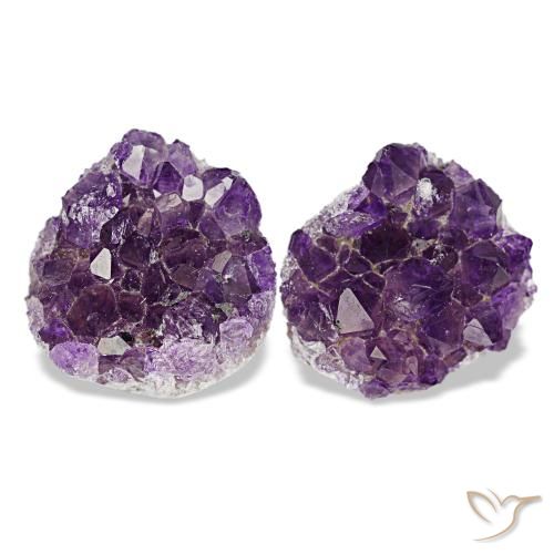 Pedras preciosas de drusa de ametista violeta natural de 14,07 ct, forma extravagante, opaco