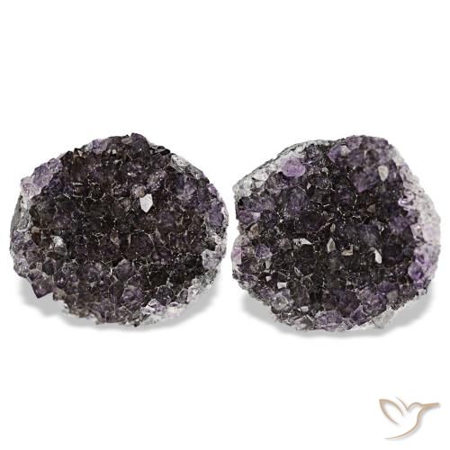 Pedras preciosas de drusa de ametista violeta natural de 15,02 ct, forma extravagante, opaco