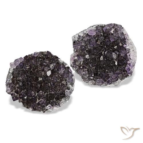 Pedras preciosas de drusa de ametista violeta natural de 15,02 ct, forma extravagante, opaco