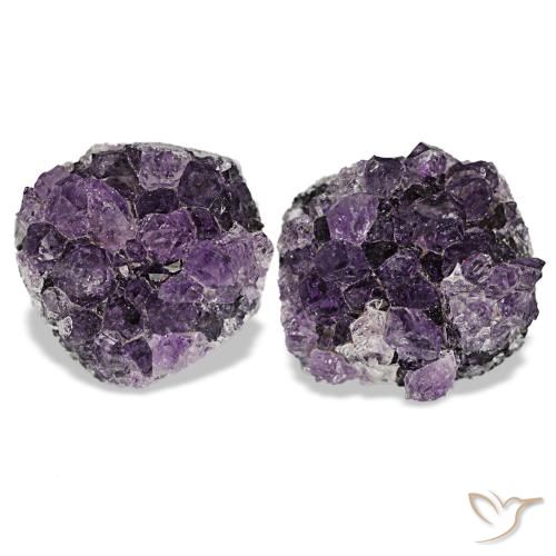 Pedras preciosas de drusa de ametista violeta natural de 16,26 ct, forma extravagante, opaco