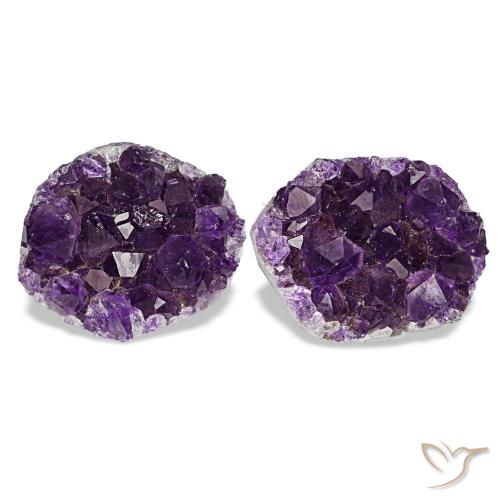Pedras preciosas de drusa de ametista violeta natural de 13,49 ct, forma extravagante, opaco