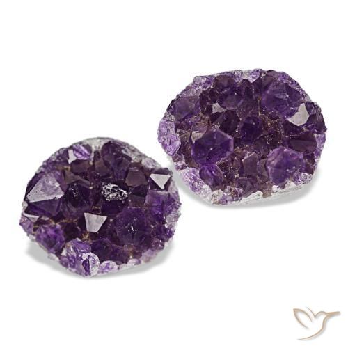 Pedras preciosas de drusa de ametista violeta natural de 13,49 ct, forma extravagante, opaco