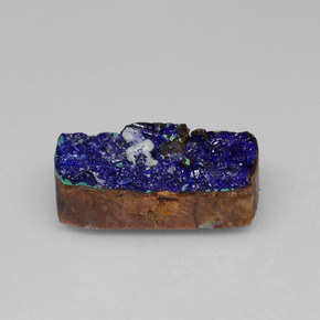 Druzy Azurita Azul Natural 9.73ct, baguete, Opaco