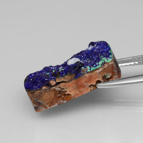 Druzy Azurita Azul Natural 9.73ct, baguete, Opaco