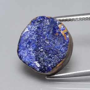 Druzy Azurita Azul Natural 7.29ct, Forma extravagante, Opaco