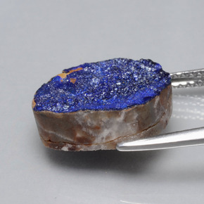 Druzy Azurita Azul Natural 7.29ct, Forma extravagante, Opaco