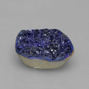 Drusa de azurita azul natural 5,24ct, forma extravagante, opaco