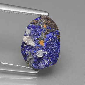 Drusa de azurita azul natural 2,34ct, forma extravagante, opaco