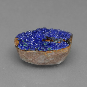 Drusa de azurita azul natural 2,55ct, forma extravagante, opaco