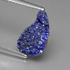 Drusa de azurita azul natural 2,04ct, forma extravagante, opaco