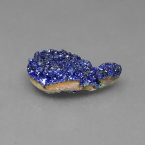 Drusa de azurita azul natural 2,04ct, forma extravagante, opaco