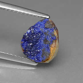 Drusa de azurita azul natural 2,15ct, forma extravagante, opaco