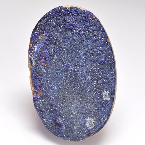 Drusa de azurita azul natural 22,48ct, forma extravagante, opaco