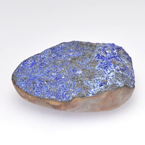 Drusa de azurita azul natural 14,10ct, forma extravagante, opaco